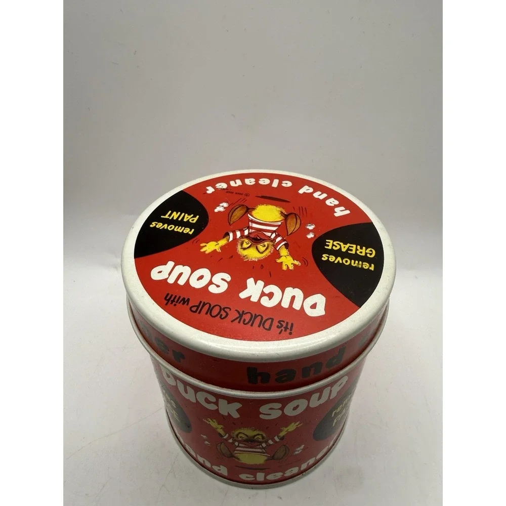 1955 Duck Soup Hand Cleaner 17 oz Tin W/ Comic Duck Image Salem Oregon Old Stock